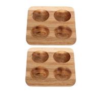 Gatuida 2pcs Egg Tray Wood Storage Egg Holder for Fridge and Kitchen Countertop Space-saving Easy to Clean Farm Holder Countertop