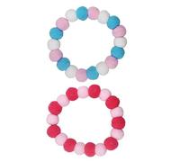 Gatuida 2pcs Elastic Colorful Pet Collars with Plush Ball Charm for Cats and Puppies Washable Necklaces Cute Party Accessory for Outdoor Walks Weddings and Social Events Random Color