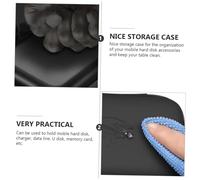 Gatuida 2Pcs EVA Digital Accessories Pouch Shockproof Protective Hard Case for Mobile Hard Disk Portable Electronics Storage Bag with Smooth Zipper and Anti-drop Belt Black