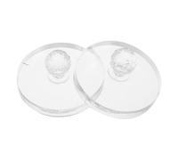 Gatuida 2pcs Eyeshadow Pressing Stamper Tool with Handle Portable Round Cosmetic Powder Press for Blusher Eyebrow Highlighter Repair Use Makeup Press Tool for Travel and Touchups