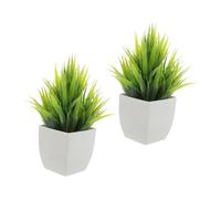 Gatuida 2pcs Faux Potted Plants Small Artificial Bonsai Trees for Indoor Decor Fade-resistant Succulent Ornaments Realistic Greenery for Home Office Desk Decoration Pastel Style