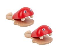 Gatuida 2Pcs Fish Shape Wooden Castanet Colorful Educational Musical Instruments for Sized for Little Hands Encourages Parent Interaction and Creativity