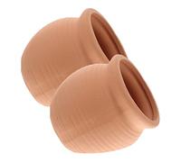 Gatuida 2Pcs Fish Tank Decor Hideout Ornaments Aquarium Jar Layouts for Betta Fish and Aquatic Pets Natural Purple Clay Material with Stable Flat Base Enhances Privacy and Security