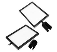 Gatuida 2pcs Floor Standing Stanchion Sign Holder with Steel Frame, A4 Portrait Queue Control Sign Frame for Crowd Management and Business Display, Black Vertical Menu Stand for Office