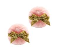 Gatuida 2pcs Glitter Powder Puff Long Plush Puff Bowknot for Body Skin Care Fiber Powder for Boy Girl Translucent Pressed
