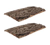 Gatuida 2pcs Green Wall Reptile Habitat Decor Real Bark Background Terrarium Bedding Snake Lizard Climbing Mat
