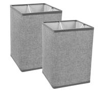 Gatuida 2Pcs Grey Linen Bedside Lamp Shades Detachable Square Table Light Covers Replacement for Bedroom Living Wall and Desk Lamps