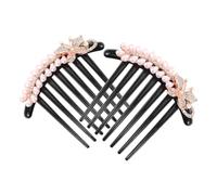 Gatuida 2pcs Hair Combs Imitation Pearls and Rhinestones Elegant Wedding Bridal Headpiece Vintage Hairstyling Accessories for Women and Girls for Updo Styles