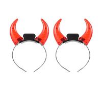 Gatuida 2pcs Halloween Horns Headband, LED Devil Horn Headband, Light Up Devil Horns for Kids, Women, Men, Cosplay, Masquerade, Holiday Costume Party Accessory