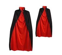 Gatuida 2Pcs Halloween Vampire Cape Lightweight Durable Cloak for Adults and Classic Black and Red Double Layer Hooded Costume for Party Cosplay and Masquerade