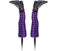 Gatuida 2Pcs Halloween Witch Legs, Wicked Witch Legs With Stakes for Lawn, Garden, Graveyard Party Spooky Yard Decoration Props, 18.5Inch (Purple)