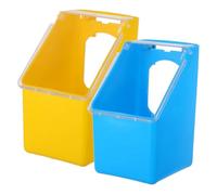 Gatuida 2Pcs Hanging Feeder for Pigeons Water and Food Basin Simple and Convenient Design Easy to Clean and Use for Bird Cages Blue and Yellow