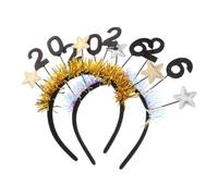 Gatuida 2pcs Happy Year Headband Star Hair Hoop Festive Headwear for Women Holiday Party Supplies Comfortable Fit Instant Celebration Accessories