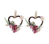 Gatuida 2Pcs Heart Shaped Rattan Wreath Decorative Simulated Flower Garland Wall Hanging Pendant for Home Decor Festival Celebration and Wall Adornment Lotus