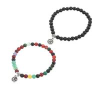 Gatuida 2pcs Islamic Prayer Beads Bracelet with Elastic String Comfortable Durable Tasbih Beads for Spiritual Practice and Eid Decorations for Men and Women