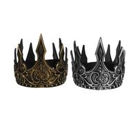 Gatuida 2pcs King Crown Tiara, Adjustable Medieval Crown, Halloween Headband for Men & Women, Cosplsy, Royal Fancy Dress, Cosplay Party Accessories (Golden+Silver)
