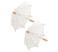 Gatuida 2pcs Lace Umbrellas Wedding Bride Photo Props Fancy Umbrella for Bridal Vintage Parasol Wedding Decorations for Reception