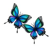 Gatuida 2pcs Large Blue Butterfly Wall Decals 3D PVC Stickers Self-Adhesive and Easy to Apply Nursery Room Decoration for Girls Bedroom DIY Home Wall Art