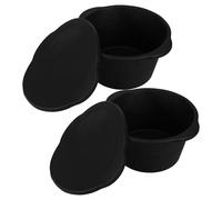Gatuida 2pcs Large Silicone Ice Cube Trays with Space-Saving Design and Nonstick Release Round Jumbo Ice Block Moulds Suitable for Travel and Outdoor Use 3.6l Capacity