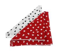 Gatuida 2pcs Lightweight Cotton Linen Heart Print Scarf for Women Small Square Neck Scarves Versatile as Headband Hair Tie Breathable Accessory for Spring Summer Fall Wear