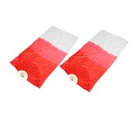 Gatuida 2pcs Long Belly Dance Fans Faux Silk Bamboo Handheld Veils for Women Adults Lightweight Stage Performance Traditional Chinese Dance Props