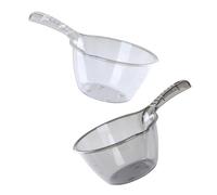 Gatuida 2Pcs Long Handle Water Ladle Plastic Watering Scoop for Kitchen Gardening Household Use with Hanging Transparent and Grey
