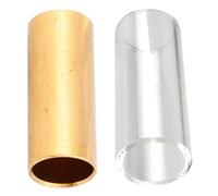 Gatuida 2Pcs Metal Guitar Slide Ergonomic Design for Electric Acoustic Guitars Smooth Construction Finger Guards for Effortless Sliding