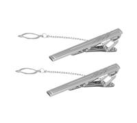 Gatuida 2PCS Metal Necktie Clips for Men Silver Tie Clamp Elegant Business Suit Accessories for Weddings Formal Events and Meetings Decorative Tie Bars and Stylish