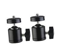 Gatuida 2pcs Metal Tripod Head Hot Shoe Mount Ring Light Mount Rotatable Ball Head Camera for Photography Accessories