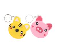 Gatuida 2pcs Mini Animal Tape Measure Keychain Retractable Abs Pocket Pendant for Adults Cartoon Tiger and Pig Design Convenient Automatic Retractable Function for Home Office Use