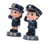 Gatuida 2pcs Mini Policeman and Policewoman Cake Figurines Birthday Party Cake Decor Statues for Celebration Police Officer Models and Home Ornament