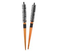 Gatuida 2Pcs Mini Quiff Roller Brush, Wooden Handle and Nylon Bristles | Hair Root Volumizing Brush, Roller Quiff Hair Combs, for Blow Drying, Curly Styling Bangs Lifting Beard Care