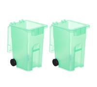 Gatuida 2pcs Mini Trash Can with Lid Light Green PP Multi-use Organizer | Modern Sl esign with Thickened Structure, Safe Rounded Corners, for Vanity Tabletop and Office