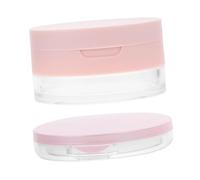 Gatuida 2pcs Mini Travel Loose Powder Containers with Mirror and Elastic Mesh Puff Portable Compact Makeup Cases for Secure Powder Storage Small Cosmetic Puff Cases for Go Use