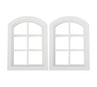 Gatuida 2pcs Miniature Dollhouse Windows: Wooden Window Frames With 6 Panes - 4.05x2.95x0.31in Dollhouse Furniture For Diy Mini House Decoration