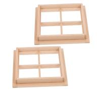 Gatuida 2pcs Miniature Scale Window Frame DIY Craft Accessories for Room Decoration Tiny Wooden Ornaments for Micro Landscape and Home Decor