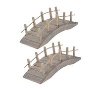 Gatuida 2pcs Miniature Wooden Arch Bridge Model Durable Mini House Garden Accessory for Micro Landscape DIY Dollhouse Outdoor Scene Decor Realistic for Fairy Garden
