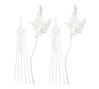 Gatuida 2pcs Moon And Flower Hairpins With Tassels - Retro Chinese Hair Accessories For Women - Metal Hair Sticks For Hanfu And Traditional Costumes