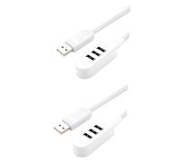Gatuida 2pcs Multi-function Hub Charger Extension Line for Desktop and Notebook Use Compact Design for Easy Portability High-speed Data Transmission White