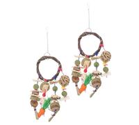 Gatuida 2Pcs Natural Hanging Chew for Rabbits and Hamsters Animal Chew Accessories for Bunny Teeth Care Safe Handmade Pet for Chinchillas and Small Pets Boredom Breaker