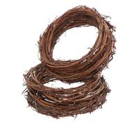 Gatuida 2pcs Natural Rattan Twig Wreath Handwoven Grapevine Garland for DIY Crafts Front Door Wall Hanging Holiday Decorations Organic Vine Branch Rings