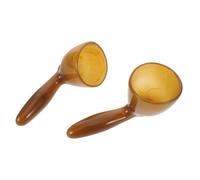 Gatuida 2pcs Natural Resin Gua Sha Massage Tool Set for Face and Body, Brown Scraping Board for Back and Leg Meridian Therapy, Spa and Skin Care Beauty Instruments