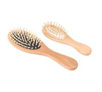 Gatuida 2pcs Natural Wooden Cushion Hair Comb Paddle Brush with Ergonomic Handle Scalp Massage for Gentle Detangling Relaxation at Home and Hotel Random Color