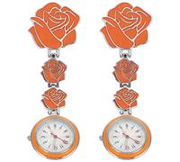 Gatuida 2pcs Nursing Pocket Watch Hanging Fob Pattern Chest Watch for Nurses Doctors Delicate Design for Hospital Shifts