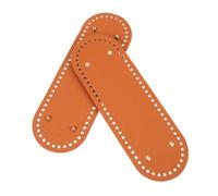 Gatuida 2Pcs Oblong PU Leather Bag Bottoms for DIY Crafting Durable Shaping Base for Knitting and Crochet Bags Pre Drilled for Handbag Making