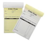 Gatuida 2pcs Order Form Receipt Book 2-Part Carbonless Invoice Pads 14x21cm Kraft Paper for Small Business and Restaurant Use, Record Keeping Notebooks