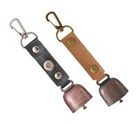 Gatuida 2Pcs Outdoor Hanging Alert Bells for Camping Hiking Backpack Clips Loud Lost Dog Bells in Black and Caramel Easy to Install for Pets and Outdoor Sports
