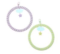 Gatuida 2pcs Parrot Swing Rings with Cotton Rope and Cloud Charms Chew Friendly Hanging Bird Perch for Lovebirds Budgies Cockatiels Interactive Cage Accessories for Physical Exercise and