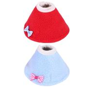 Gatuida 2pcs Pet Bird Collar Anti-scratch Soft Protective Neck Collar with Bow Embellishment M Size Suitable for Parrots and Small Birds Random Color