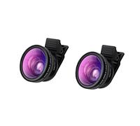 Gatuida 2pcs Phone Lens Set Wide Angle Macro Lens Clip for Smartphones High Definition No Distortion for Close-ups and Wide Shots Compatible Mobile Devices